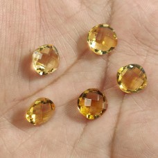 Citrine 11x11mm cushion briolette 4.0 cts